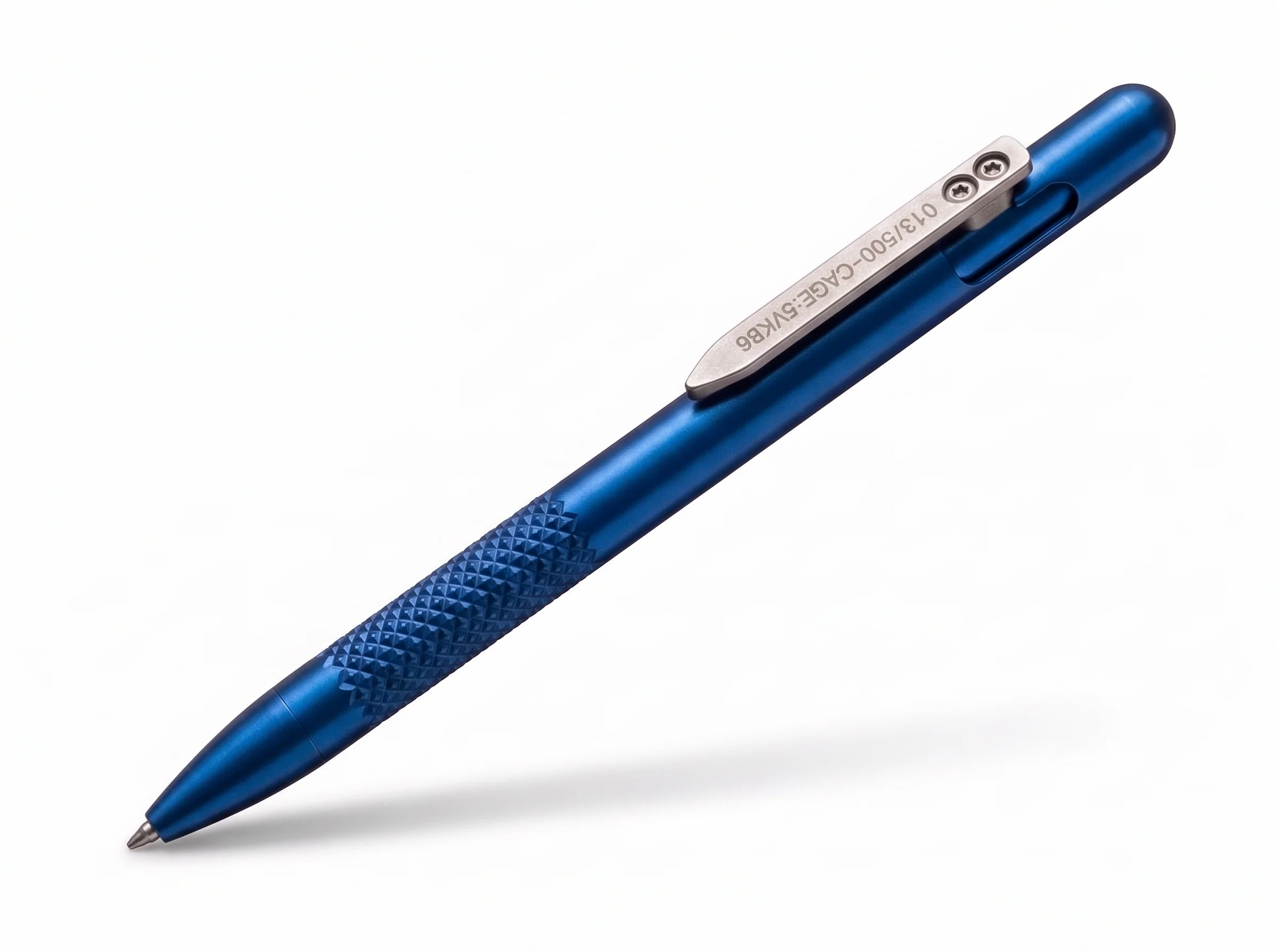 Bolt Action Titanium Flight Suit Pen by Maratac® - Gen 4 - Diamond Max Grip ( BLUE ) ( Coming Soon! ) (Copy)