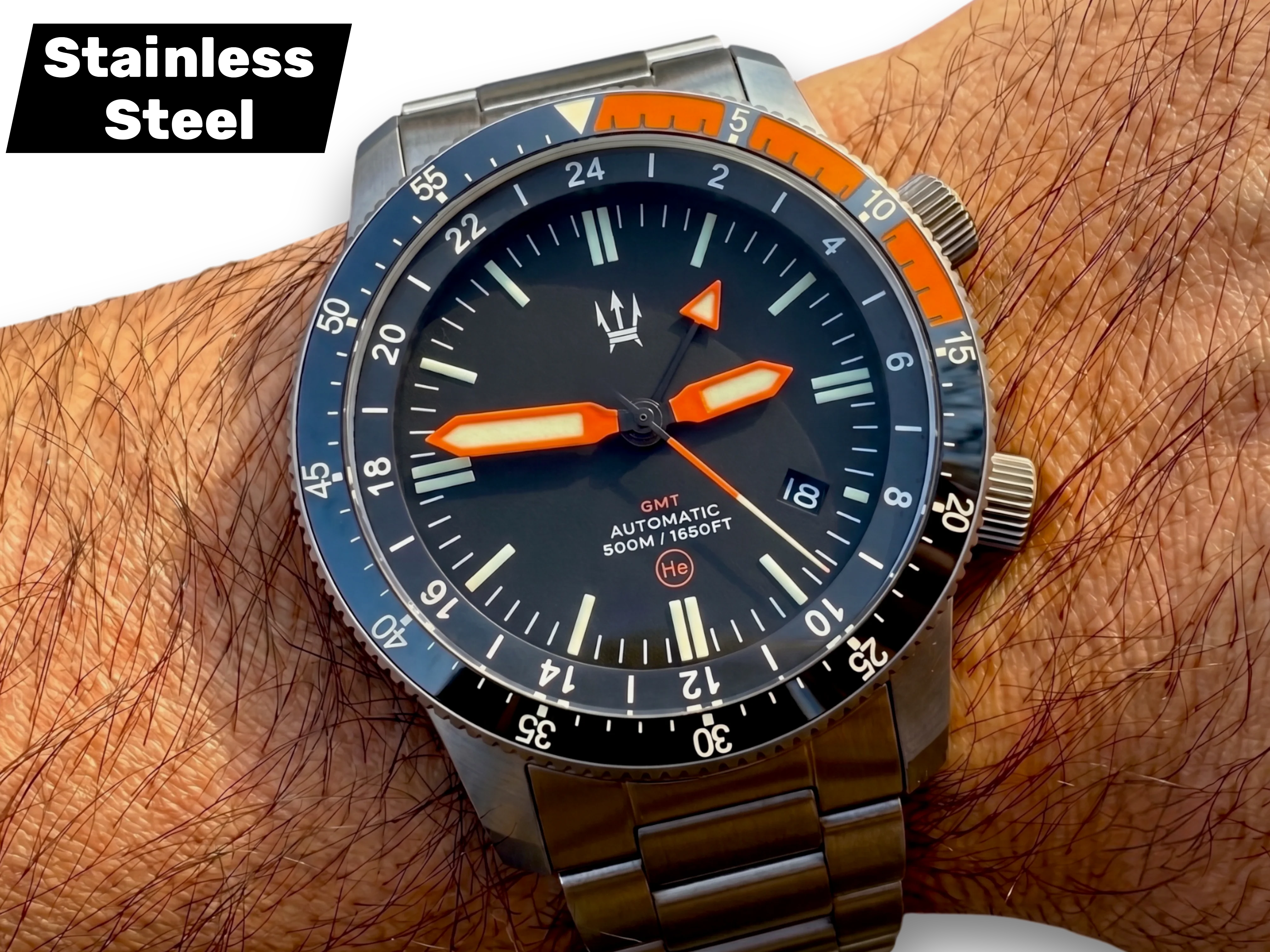 500M Alto Mare 42mm 9075 GMT - Stainless Steel Automatic Watch by Maratac® - New