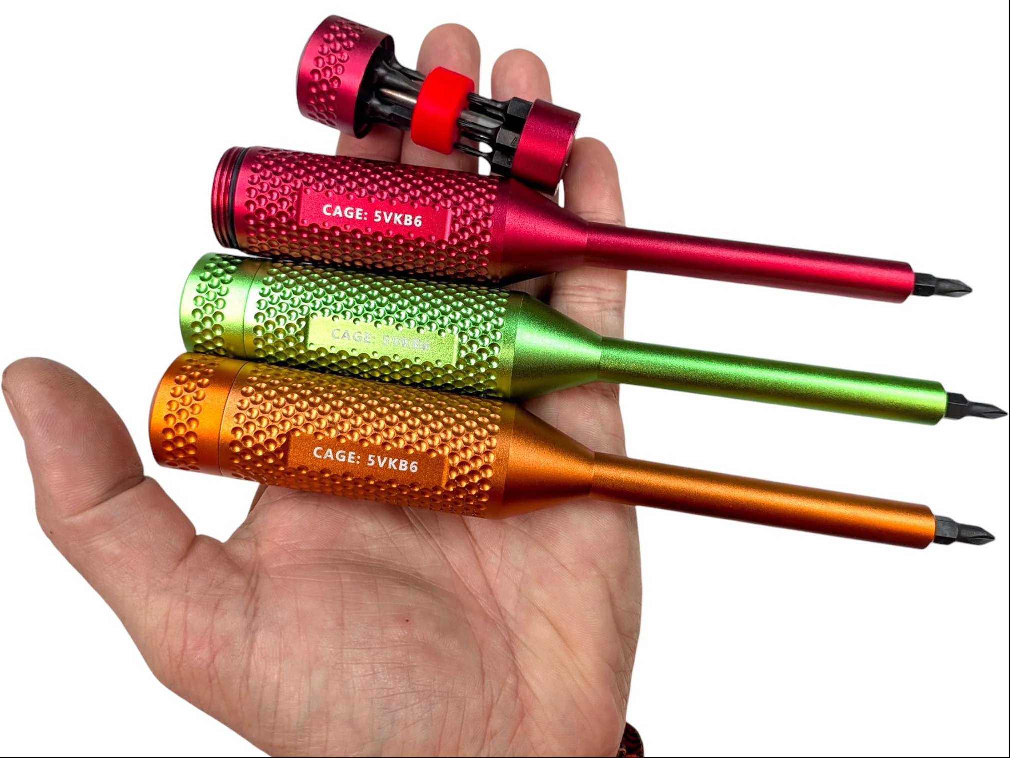 Hi-VIZ - TYPE III Anodized Aviation Multi-Bit Screwdriver + Minimalist Sheath - Gen 2 ( 3 Variants ) ( Huge Sale! )
