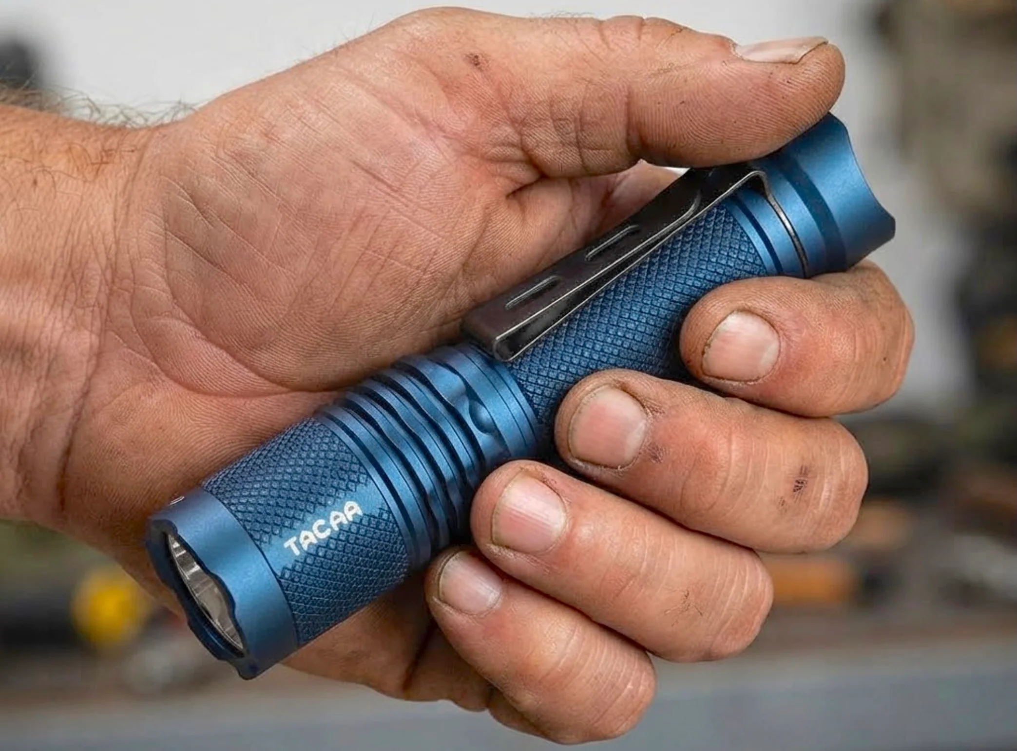 TAC AA 2.0 Tactical EDC AA Flashlight. 900 High Lumen 280M Ultra Long Rang - Cobalt Blue ( New )