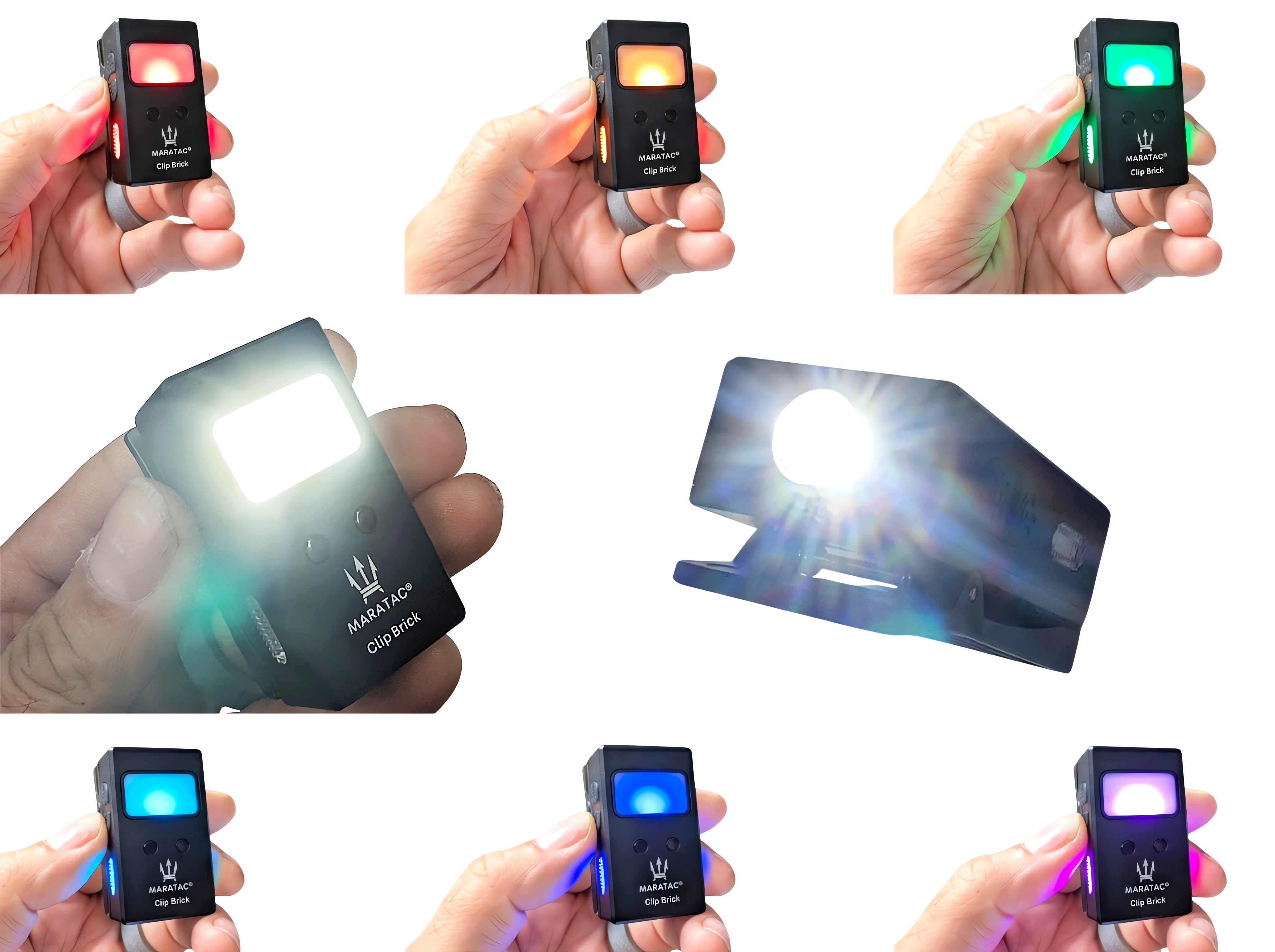 Clip Brick LED Multifaceted Flashlight by Maratac® - With Motion Sensing ( All New! )