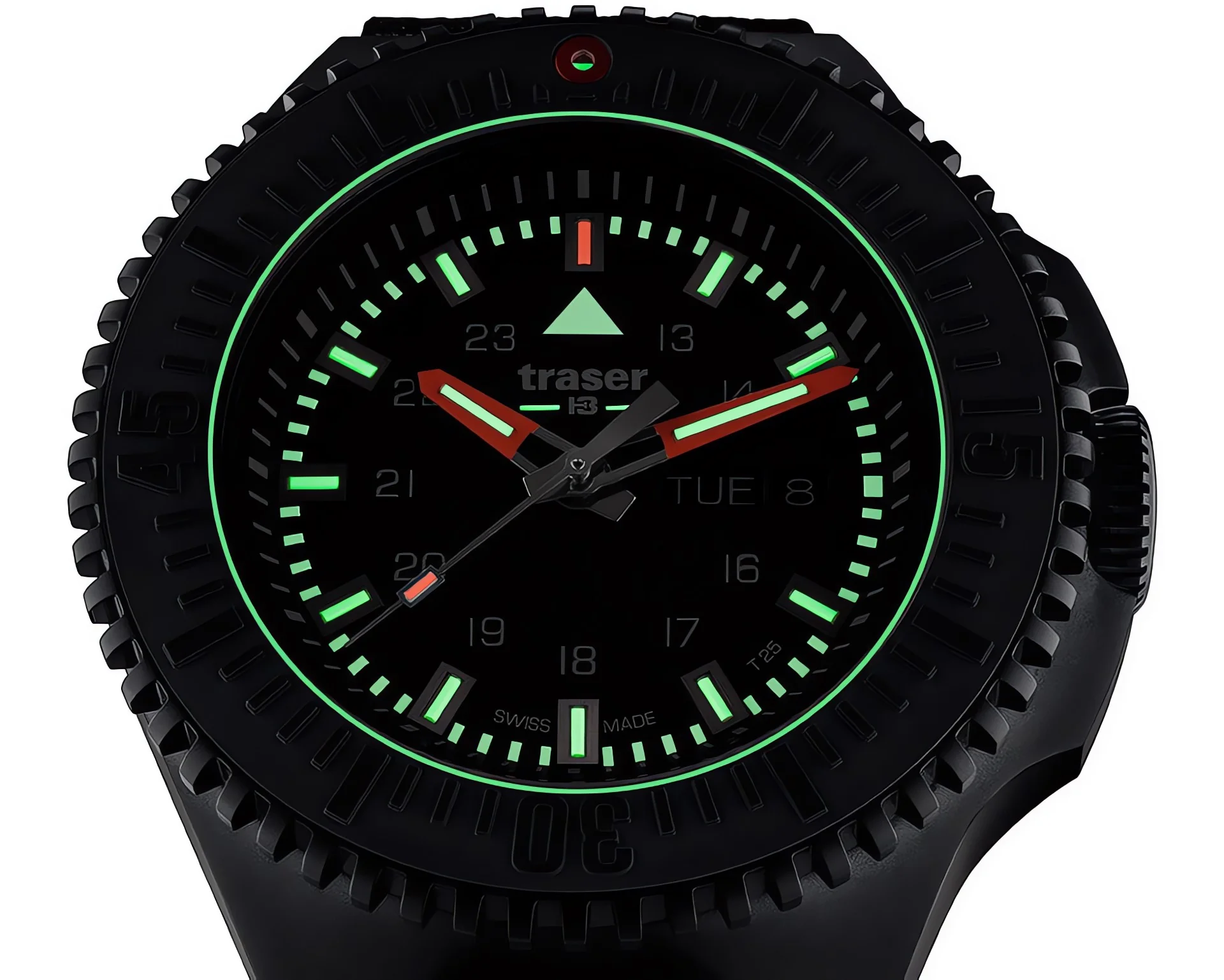 Tritium H3 Swiss P69 PVD Black Sapphire  - 48mm Dive Watch by MB-Microtec